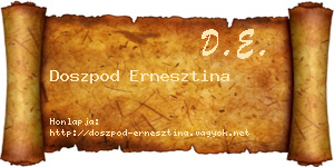 Doszpod Ernesztina névjegykártya